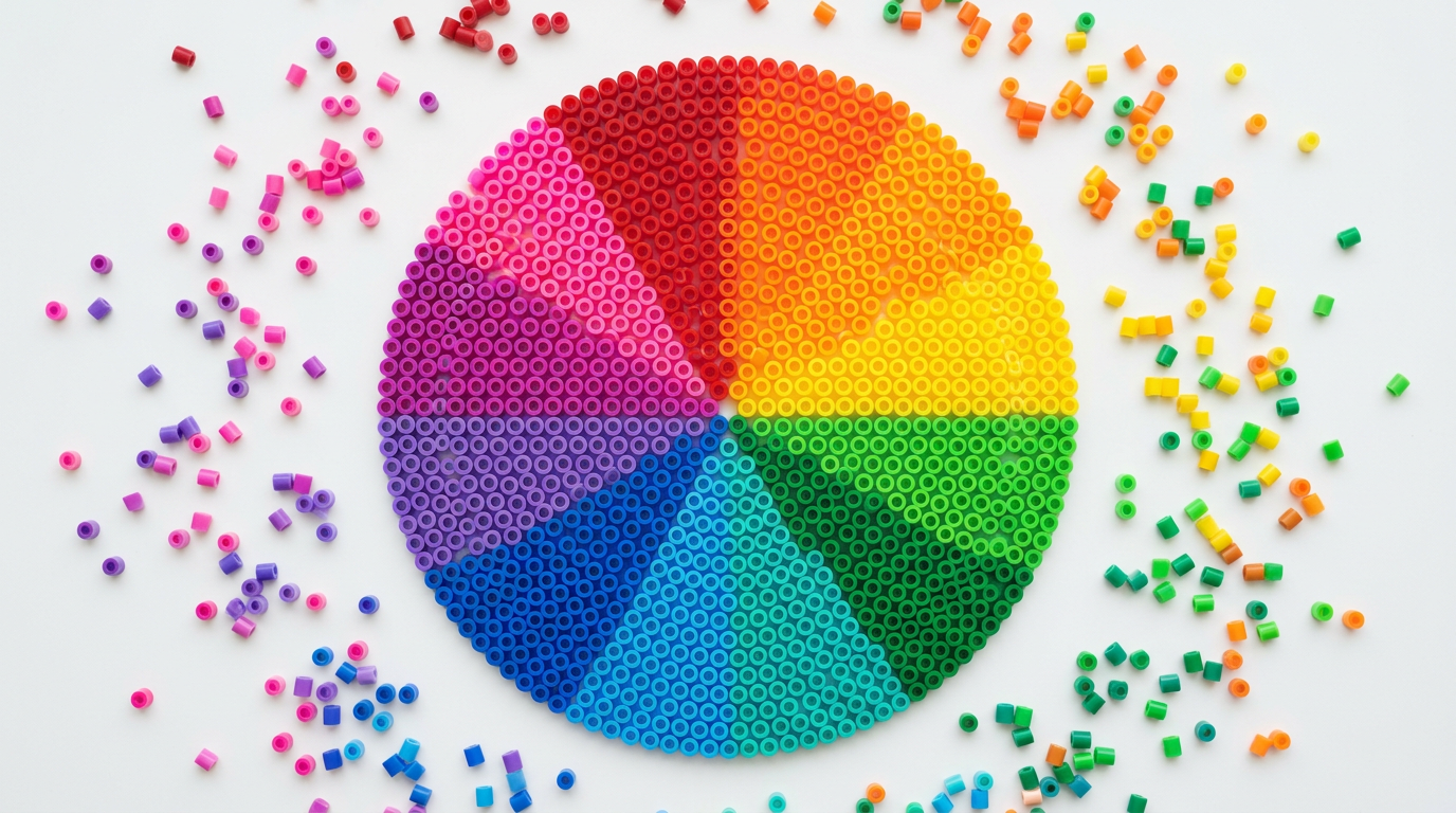 Fuse bead color chart with 298 colors